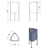 Corbeille extérieur 50 L anti vandalisme dimensions en mm