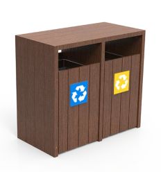 Poubelle de tri en plastique recyclé