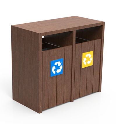 Poubelle de tri en plastique recyclé
