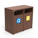 Photo : Poubelle de tri extérieure 2 x 90 L en plastique recyclé - écologique