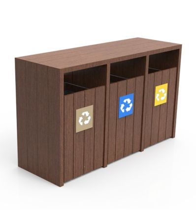 Poubelle de tri extérieure 3 x 90 L