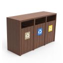 Photo : Poubelle de tri extérieure 3 x 90 L en plastique 100% recyclé