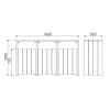 Poubelle de tri extérieure 3 x 90 L dimensions en mm
