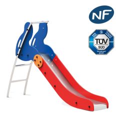 Toboggan pour aire de jeux collectivité en inox- Hauteur 1,83 à 2,23 m