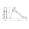 Dimensions Toboggan 1,45 m pour aire de jeux collectivité en inox