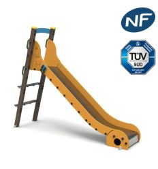 Toboggan avec glissière inox et structure bois composite