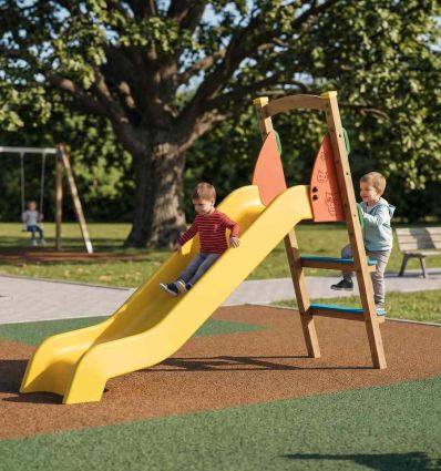 Mise en situation Toboggan PEHD aire de jeux