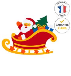 Décor de noël rétro-réfléchissant à poser au sol - Traineau du Père Noël