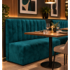 Banquette bleu canard plusieurs dimensions pour restaurant