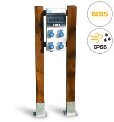 Borne de camping IP66 en bois
