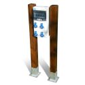 Photo : Borne de camping en bois - 4 prises 16 A IP66 IK08