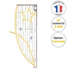 Déco de noël candélabre lumineux LED voile d'étoiles