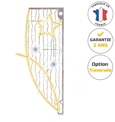 Déco de noël candélabre lumineux LED voile d'étoiles