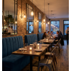 banquette de restaurant plusieurs dimensions couleur bleu nuit