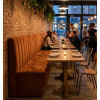 banquette pour bistrot couleur terracotta