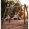 Mise en situation Portique balançoire double pour parc en plastique recyclé