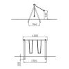 Dimensions portique double balançoire pour enfants
