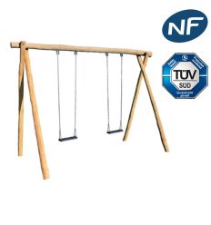 Portique balançoire double siège pour collectivité