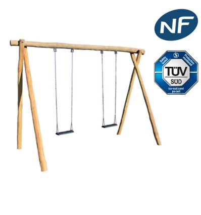 Portique balançoire double siège pour collectivité