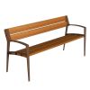 Banc public extérieur design en bois tropical marron