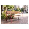 Banc public extérieur design en bois tropical bordeaux en situation