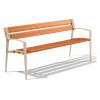 Banc public extérieur design en bois tropical crème