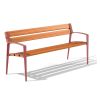 Banc public extérieur design en bois tropical bordeaux