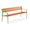 Banc public extérieur design en bois tropical vert
