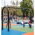 Photo : Balançoire aire de jeux en arche - 2 assises Sur platine - 2 sièges plats