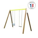 Photo : Balançoire double en bois et métal - 2 assises