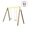 Balançoire double siège plat et berceau en bois pour enfant