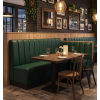 Banquette pour restaurant en simili cuir vert obscure