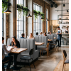 Banquette pour restaurant grise plusieurs dimensions
