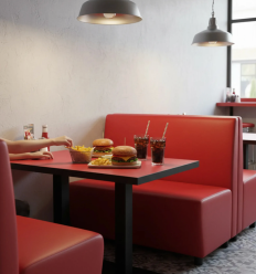 Banquette fast food rouge