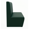 Banquette simili cuir vert obscure vue de profil