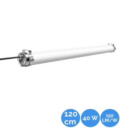 Luminaire tubulaire LED IP69K étanche 120 cm