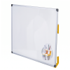 Chevalet maternelle mural - surface émaillée blanche - 1 porte-gobelets magnétique - châssis jaune RAL 1023