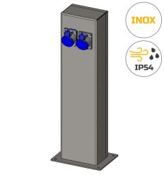 Borne de camping en inox en 2 prises
