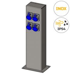 Borne de camping en inox 4 prises