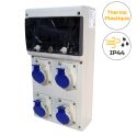 Photo : Coffret de camping mural thermoplastique - 4 prises 16 A IP44 IK08