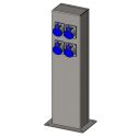 Photo : Borne de camping en inox - 4 prises 16 A IP54 IK10 0