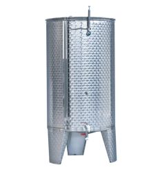 Cuve vinicole à fond plat et chapeau flottant, avec pieds soudés