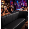 Banquette simili cuir avec rayures couleur noir