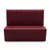Banquette simili cuir couleur grenade avec rayures