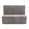Banquette velours avec rayures grise