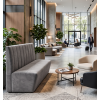 Banquette pour restaurant en velours grise