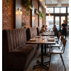 Banquette pour restaurant en velours marron