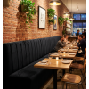 Banquette pour restaurant en velours noire