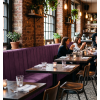 Banquette pour restaurant en velours prune
