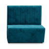 Banquette velours avec rayures bleu canard